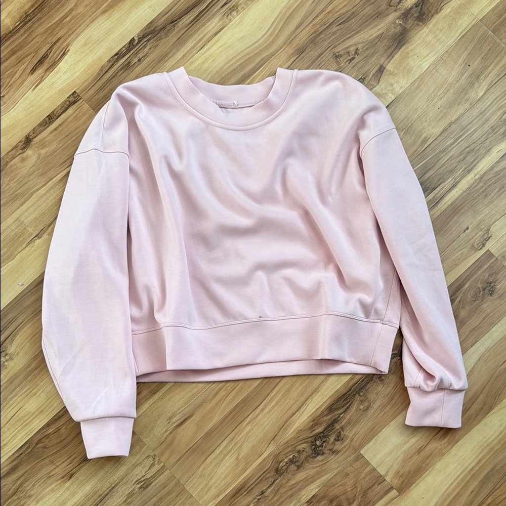 Lululemon Light Pink Softstreme Perfectly Oversized Cropped Crew